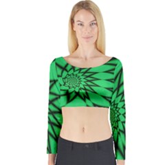 The Fourth Dimension Fractal Long Sleeve Crop Top by Wegoenart