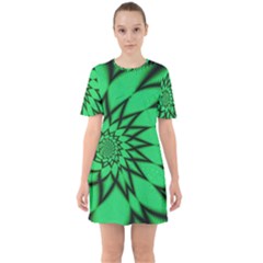 The Fourth Dimension Fractal Sixties Short Sleeve Mini Dress by Wegoenart