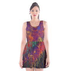 Pattern Background Wallpaper Scoop Neck Skater Dress by Wegoenart