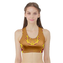 Abstract Fractal Pattern Washed Out Sports Bra With Border by Wegoenart