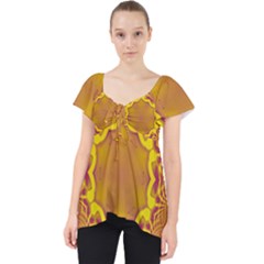 Abstract Fractal Pattern Washed Out Lace Front Dolly Top by Wegoenart