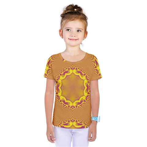 Abstract Fractal Pattern Washed Out Kids  One Piece Tee by Wegoenart