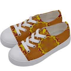 Abstract Fractal Pattern Washed Out Kids  Low Top Canvas Sneakers by Wegoenart