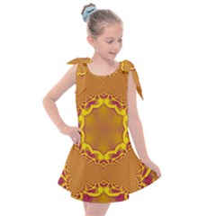 Abstract Fractal Pattern Washed Out Kids  Tie Up Tunic Dress