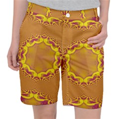 Abstract Fractal Pattern Washed Out Pocket Shorts by Wegoenart