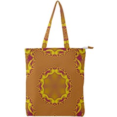 Abstract Fractal Pattern Washed Out Double Zip Up Tote Bag