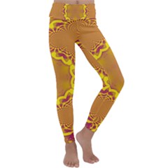 Abstract Fractal Pattern Washed Out Kids  Lightweight Velour Classic Yoga Leggings