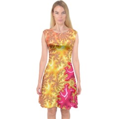 Fractal Math Mathematics Science Capsleeve Midi Dress by Wegoenart