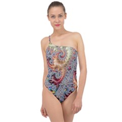 Fractal Artwork Design Pattern Classic One Shoulder Swimsuit by Wegoenart