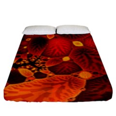 Leaf Autumn Nature Background Fitted Sheet (king Size) by Wegoenart