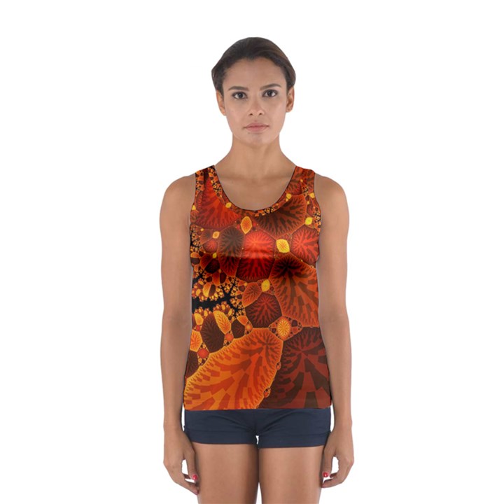 Leaf Autumn Nature Background Sport Tank Top 