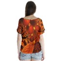 Leaf Autumn Nature Background V-Neck Flutter Sleeve Top View2