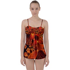 Leaf Autumn Nature Background Babydoll Tankini Set by Wegoenart