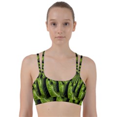 Fractal Background Abstract Green Line Them Up Sports Bra