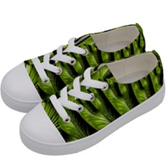 Fractal Background Abstract Green Kids  Low Top Canvas Sneakers by Wegoenart