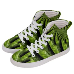 Fractal Background Abstract Green Men s Hi-top Skate Sneakers by Wegoenart