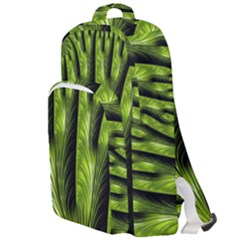 Fractal Background Abstract Green Double Compartment Backpack