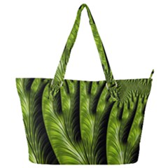 Fractal Background Abstract Green Full Print Shoulder Bag