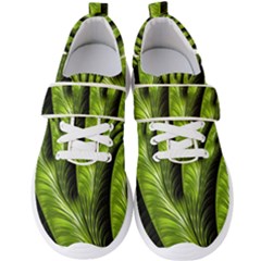 Fractal Background Abstract Green Men s Velcro Strap Shoes