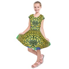 Fractal Tree Abstract Fractal Art Kids  Short Sleeve Dress