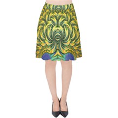 Fractal Tree Abstract Fractal Art Velvet High Waist Skirt by Wegoenart