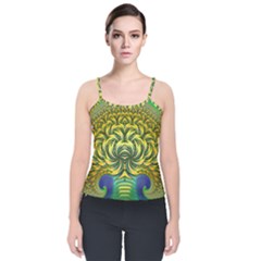 Fractal Tree Abstract Fractal Art Velvet Spaghetti Strap Top