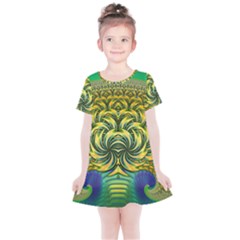 Fractal Tree Abstract Fractal Art Kids  Simple Cotton Dress