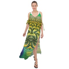 Fractal Tree Abstract Fractal Art Maxi Chiffon Cover Up Dress