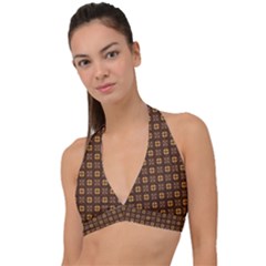 Background Pattern Structure Halter Plunge Bikini Top