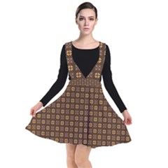 Background Pattern Structure Plunge Pinafore Dress