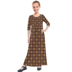 Background Pattern Structure Kids  Quarter Sleeve Maxi Dress