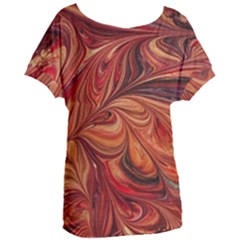 Marbled Paper Mottle Color Movement Women s Oversized Tee by Wegoenart