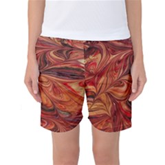 Marbled Paper Mottle Color Movement Women s Basketball Shorts by Wegoenart