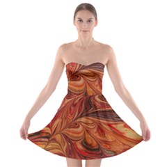 Marbled Paper Mottle Color Movement Strapless Bra Top Dress by Wegoenart