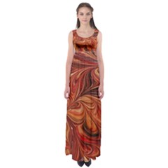 Marbled Paper Mottle Color Movement Empire Waist Maxi Dress