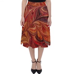 Marbled Paper Mottle Color Movement Classic Midi Skirt