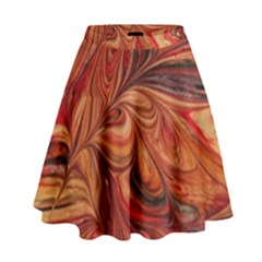 Marbled Paper Mottle Color Movement High Waist Skirt by Wegoenart