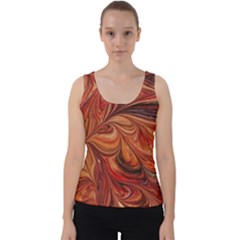 Marbled Paper Mottle Color Movement Velvet Tank Top