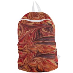 Marbled Paper Mottle Color Movement Foldable Lightweight Backpack by Wegoenart