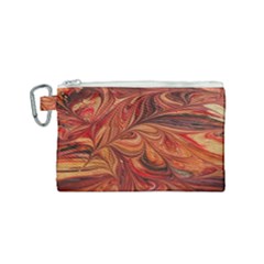 Marbled Paper Mottle Color Movement Canvas Cosmetic Bag (small)