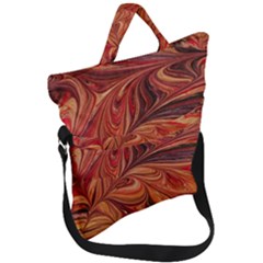 Marbled Paper Mottle Color Movement Fold Over Handle Tote Bag