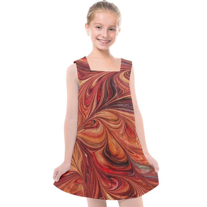 Marbled Paper Mottle Color Movement Kids  Cross Back Dress