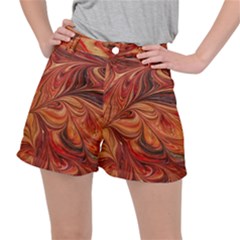 Marbled Paper Mottle Color Movement Stretch Ripstop Shorts