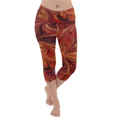 Marbled Paper Mottle Color Movement Lightweight Velour Capri Yoga Leggings