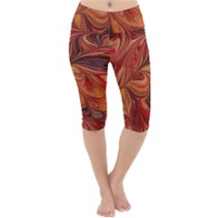 Marbled Paper Mottle Color Movement Lightweight Velour Cropped Yoga Leggings