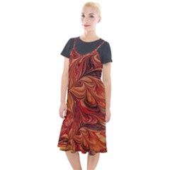 Marbled Paper Mottle Color Movement Camis Fishtail Dress