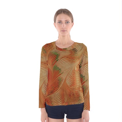 Mottle Color Movement Colorful Women s Long Sleeve Tee by Wegoenart