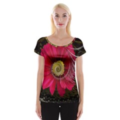 Fantasy Flower Fractal Blossom Cap Sleeve Top by Wegoenart