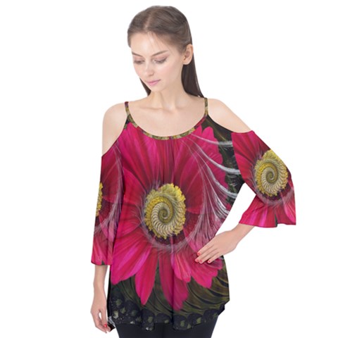 Fantasy Flower Fractal Blossom Flutter Tees by Wegoenart