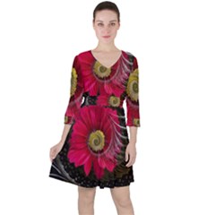 Fantasy Flower Fractal Blossom Ruffle Dress